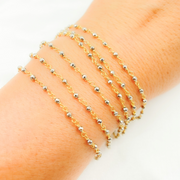 Pyrite Gold Plated Wire Wrap Chain